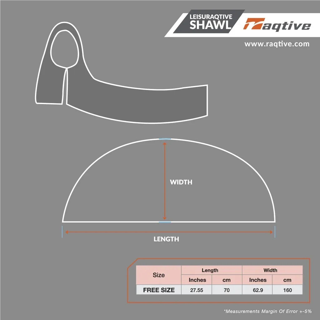 LeisurAqtive Shawl - Shadow size guide